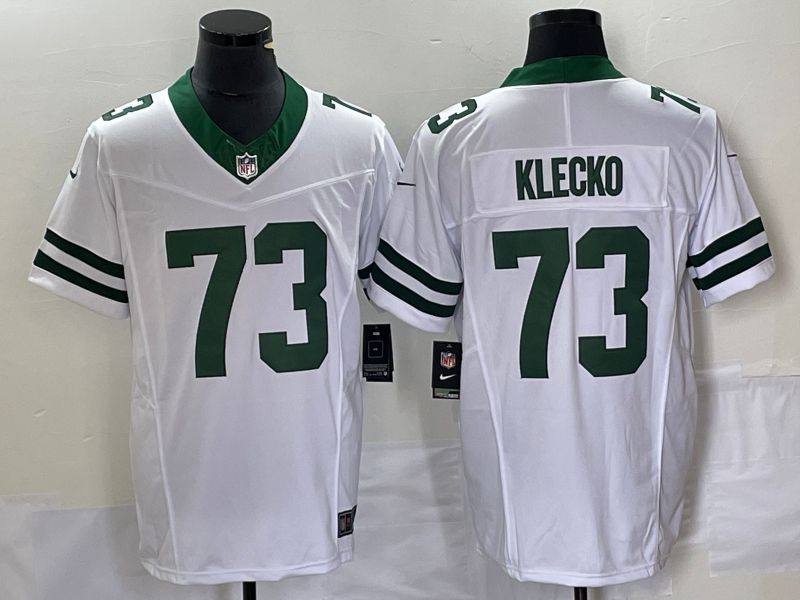 Men New York Jets #73 Klecko White Nike Throwback Vapor Limited NFL Jersey